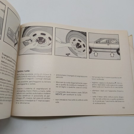 Opel modello Ascona Istruzioni esercizio e sicurezza 1981. Mediocre