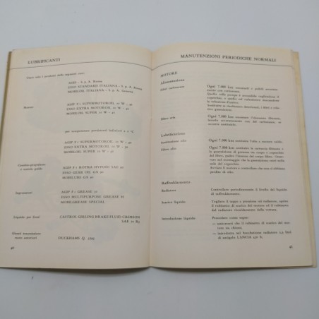 Lancia Libretto uso manutenzione mod. Vari 1967. Mediocre