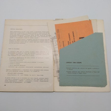 Libretto uso manutenzione Lancia mod. 1300 Coupé 1976. Pieghe e macchie