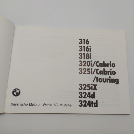 Libretto uso manutenzione BMW 1987. Buone condizioni