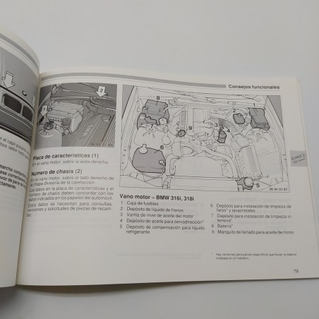 Libretto uso manutenzione BMW Instrucciones de servizio 1991 in spagnolo. Buono