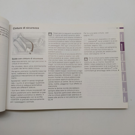 Libretto uso e manutenzione della vettura BMW. Impolverato