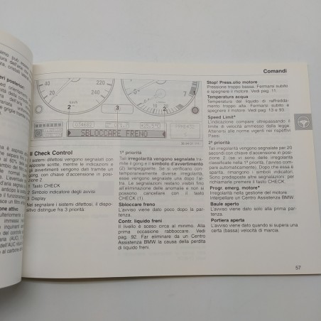 Libretto uso manutenzione BMW Serie 57 1994. Buone condizioni