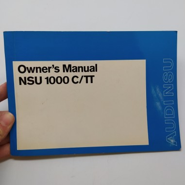 Libretto uso manutenzione AUDI NSU 1000 C/TT Owner's Manual in inglese. Macchie