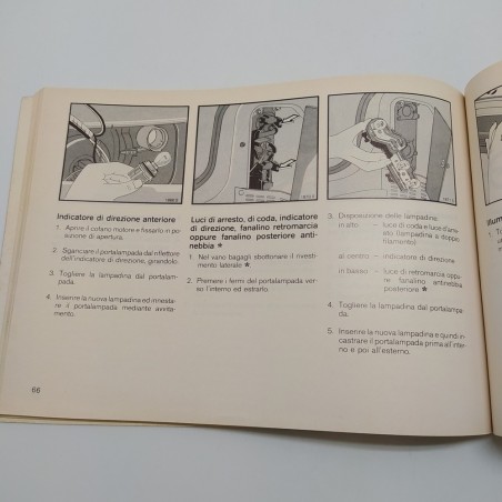 Corsa Libretto uso manutenzione sicurezza Opel 1986. Ingiallimenti