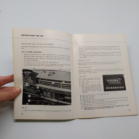Autobianchi Lancia Instruction book A112E, A112 Abarth 70HP in inglese. Umidità