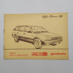 Manuale uso e manutenzione Alfa Romeo Giardinetta 33, 1.5, 1984. Ingiallito