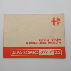 Alfa Romeo Caratteristiche e prescrizioni tecniche GTV6 2.5, 1980. Macchie