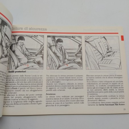 Manuale uso e manutenzione Alfa Romeo modlelo 164 V6 Turbo 1990. Polvere