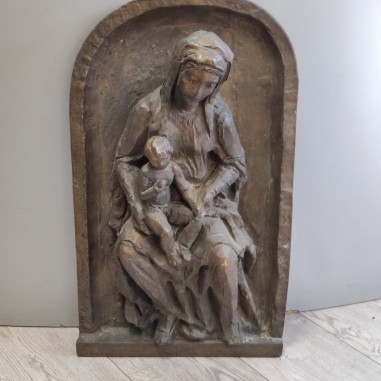 Altorilevo in bronzo madonna con bambino autore Ercole Drei