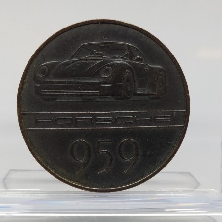 Medaglia in bronzo Porsche 959 anno 1985 d. 40 mm bassa conservazione