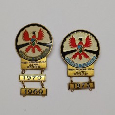 Coppia spille Corsa automobilistica Cesana Sestriere 1969 1970 e 1973 2