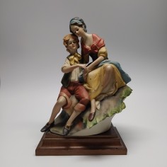 Coppia di ceramiche Capodimonte periodo anni 60/70 fanciulli e Madonna 2