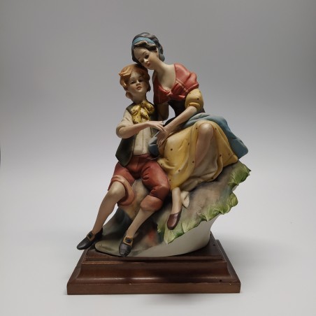 Coppia di ceramiche Capodimonte periodo anni 60/70 fanciulli e Madonna