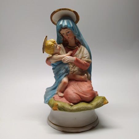 Coppia di ceramiche Capodimonte periodo anni 60/70 fanciulli e Madonna
