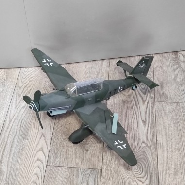 Modellino aereo Stuka WWII in legno l. 65 p. 56 cm piccoli difetti