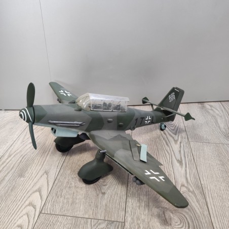 Modellino aereo Stuka WWII in legno l. 65 p. 56 cm piccoli difetti
