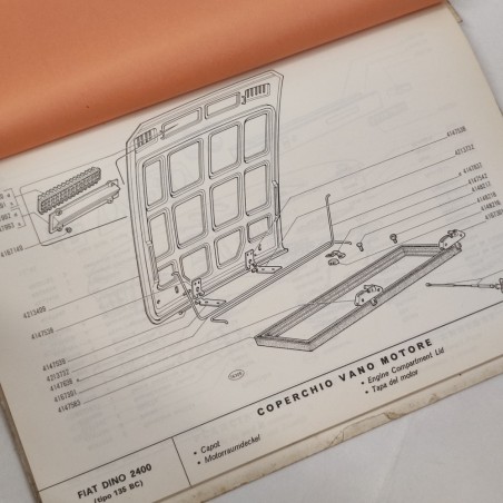 Catalogo parti di ricambio carrozzeria Fiat Dino 2400 coupè tipo 135 BC