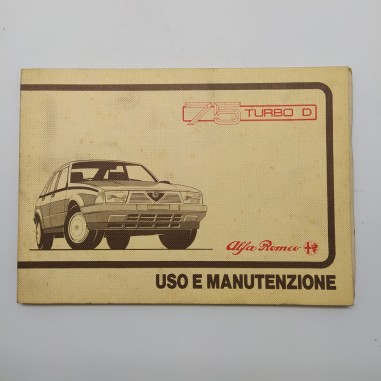 Manuale uso e manutenzione Alfa Romeo mod. 75 Turbo D, 1987. Ingiallimenti