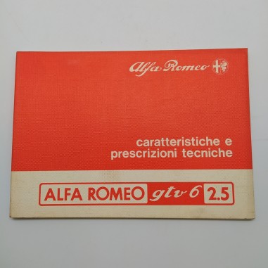 Caratteristiche e prescrizioni tecniche Alfa Romeo GTV6, 2.5, 1982. Buono