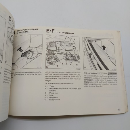 Manuale uso e manutenzione Alfa Romeo modelli 33, 1987. Polvere