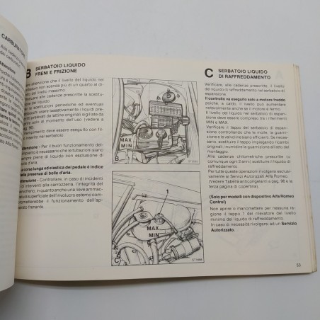 Manuale uso e manutenzione Alfa Romeo modelli 33, 1987. Polvere