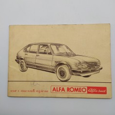 Alfa Romeo Manuale uso e manutenzione modello Alfasud, 1980. Segno a penna