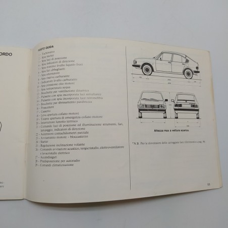 Alfa Romeo Manuale uso e manutenzione modello Alfasud, 1980. Segno a penna