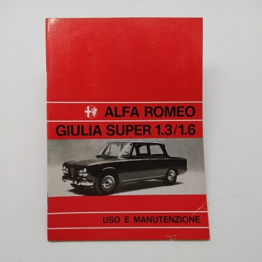 Alfa Romeo Manuale uso e manutenzione Giulia Super 1.3/1.6, 1973. Pieghe e aloni