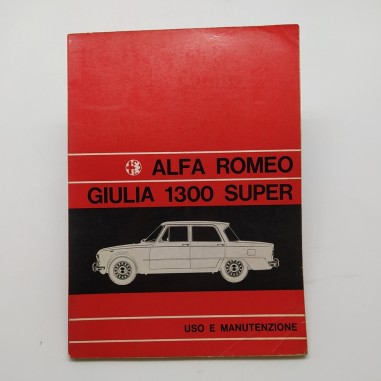 Alfa Romeo Manuale uso e manutenzione Giulia Super, 1972. Pieghe e aloni