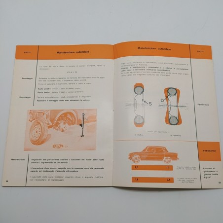 Manuale uso e manutenzione Alfa Romeo Giulia 1300, 1967. Ingiallimento