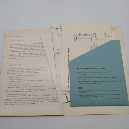 Lancia Beta Manuale uso e manutenzione mod. Berlina 2° serie, 1300, 1600, 2000