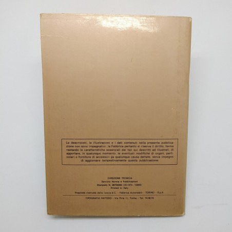 Manuale uso e manutenzione Lancia Beta berlina 1400,1600, 1800, 4° ed.1973