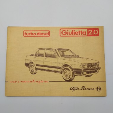 Manuale uso e manutenzione Alfa Romeo mod. Giulietta 2.0 Turbo diesel, 1983