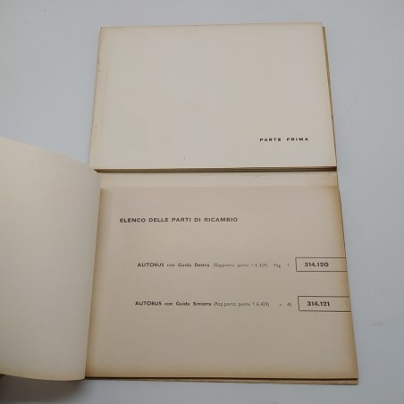 FIAT Catalogo parti di ricambio autobus 314 motore 213H, 1° ed. 1962. Discreto