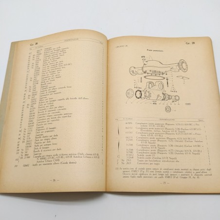 FIAT Catalogo parti di ricambio mod. 635R, 635RC, 635RL, 3°ed.1938. Timbro