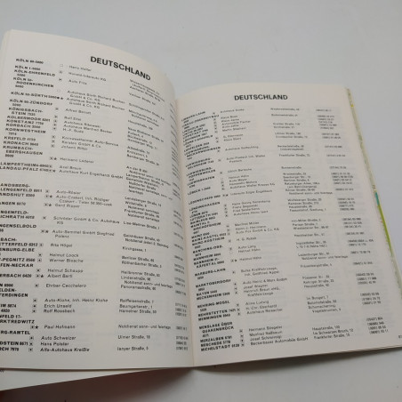 Guida ai servizi assistenziali Aldfa Romeo - Italia Europa 1980. Polvere