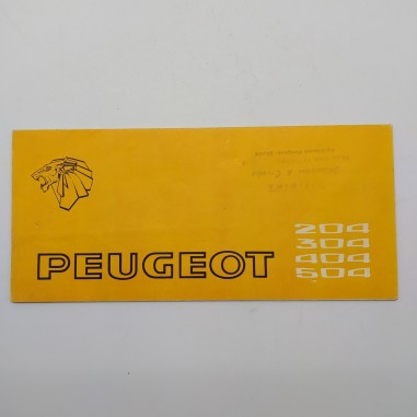 Depliant Peugeot 204, 304, 404, 504, anni'70 Timbro in copertina e ingiallimenti