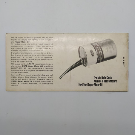 Manuale d'istruzioni Ford modello Taunus 1975. Mediocre