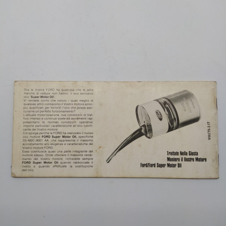 Manuale d'istruzioni Ford mod. Escort 1975. Macchie diffuse