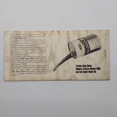 Ford mod. Escort  Manuale d'istruzioni 1976. Condizioni mediocri