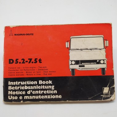 Manuale uso e manutenzione multilingue Magirus-Deitz D5.2-7.5t, 1976. Mediocre