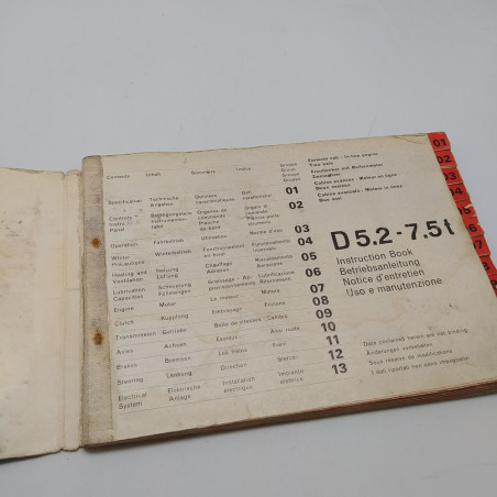 Manuale uso e manutenzione multilingue Magirus-Deitz D5.2-7.5t, 1976. Mediocre