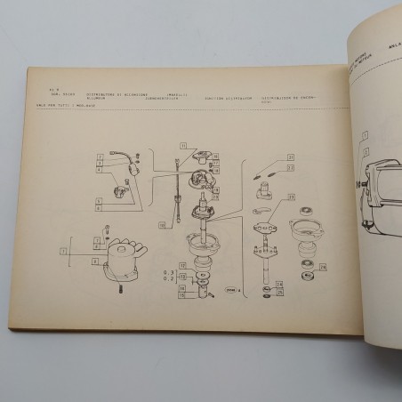 Fiat X1 9 Catalogo parti di ricambio 1975. Strappi e macchie