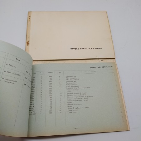 Catalogo parti di ricambio Fiat motore verticale 213,2° ed. 1960. Macchie