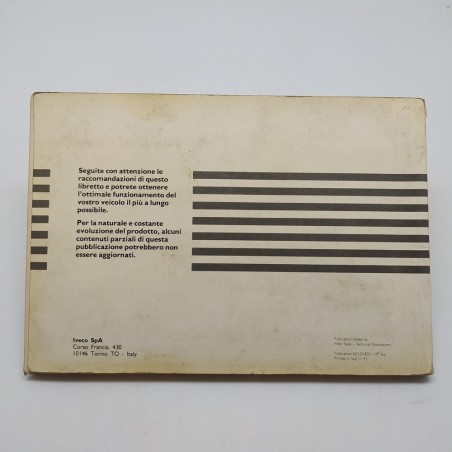 Iveco Manuale uso e manutenzione Daily Turbodaily, 9° ed. 1993. Vistose macchie