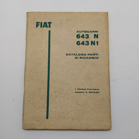 Catalogo parti di ricambio Fiat autocarri 643 N, 643 N1, 1° ed. 1963. Macchie
