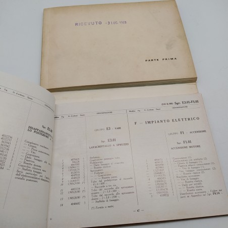 Fiat Catalogo parti di ricambio 1800B, 3° ed. 1969. Macchie e polvere