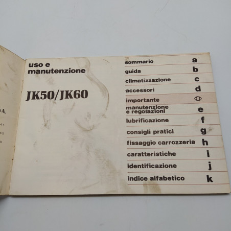 Manuale uso e manutenzione veicoli industriali Renault Saviem JK50/JK60, '79