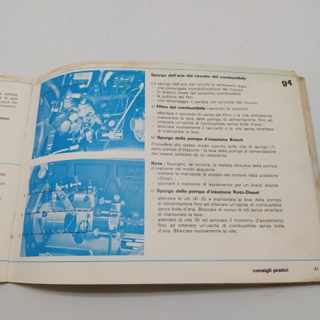 Manuale uso e manutenzione autocarri e furgoni Renault Saviem diesel, 1974